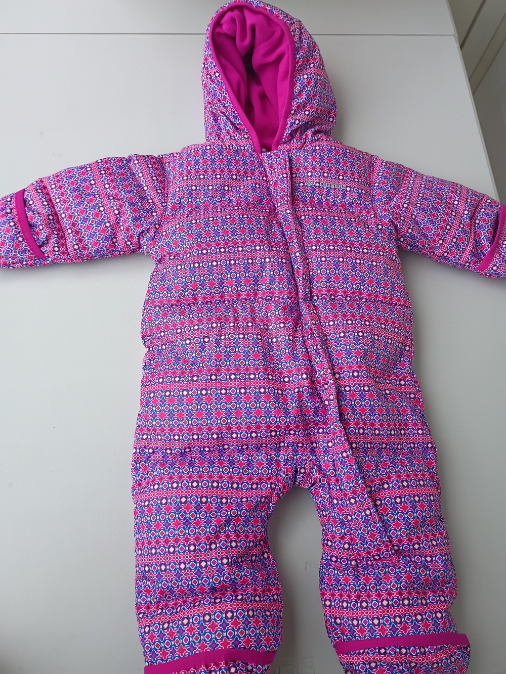 Columbia Toddler Girls Size 12 -18 Months Pink Snowsuit Bunting